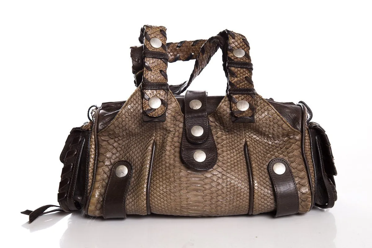 Chloe Green Python Skin Handle Bag