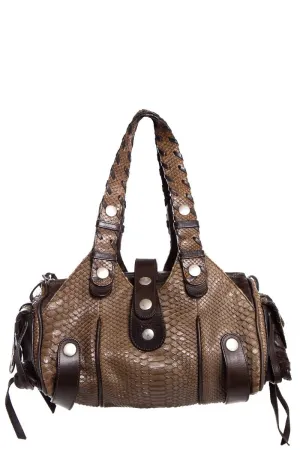 Chloe Green Python Skin Handle Bag