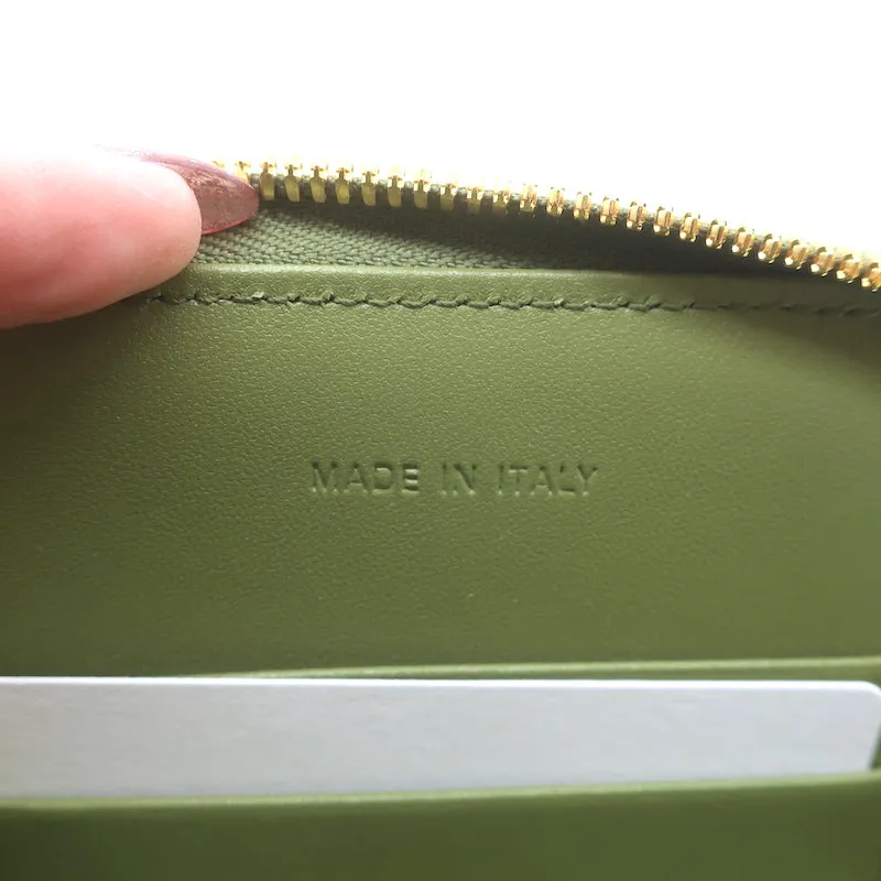 Christian Dior CD Signature Oval Camera Bag Green Leather Small Crossbody NEW
