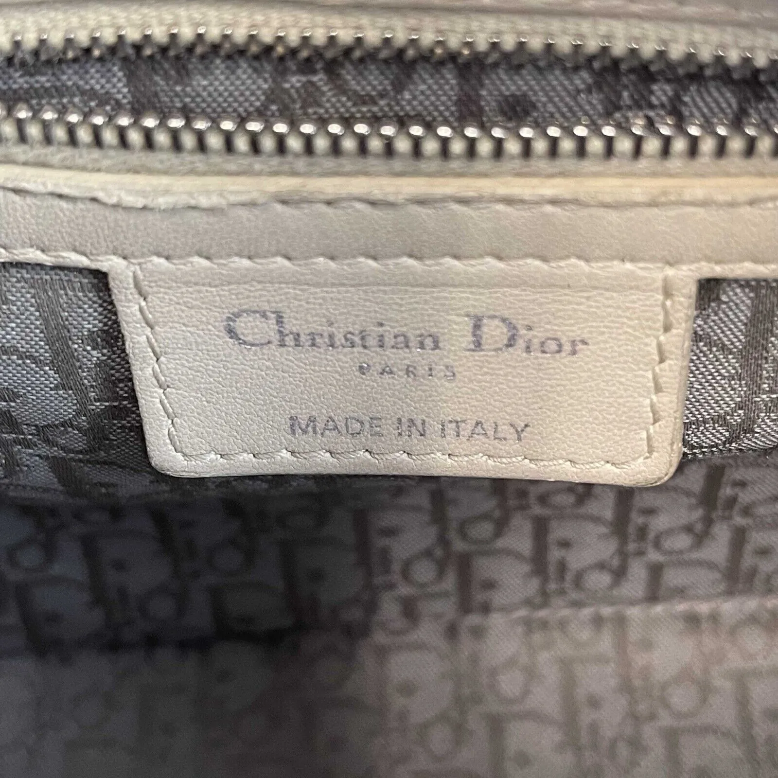 Christian Dior - Medium Lady Dior in Beige Cannage Leather Top Handle w/ Strap