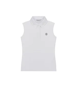 CHUCUCHU Simple Polo Sleeveless - White