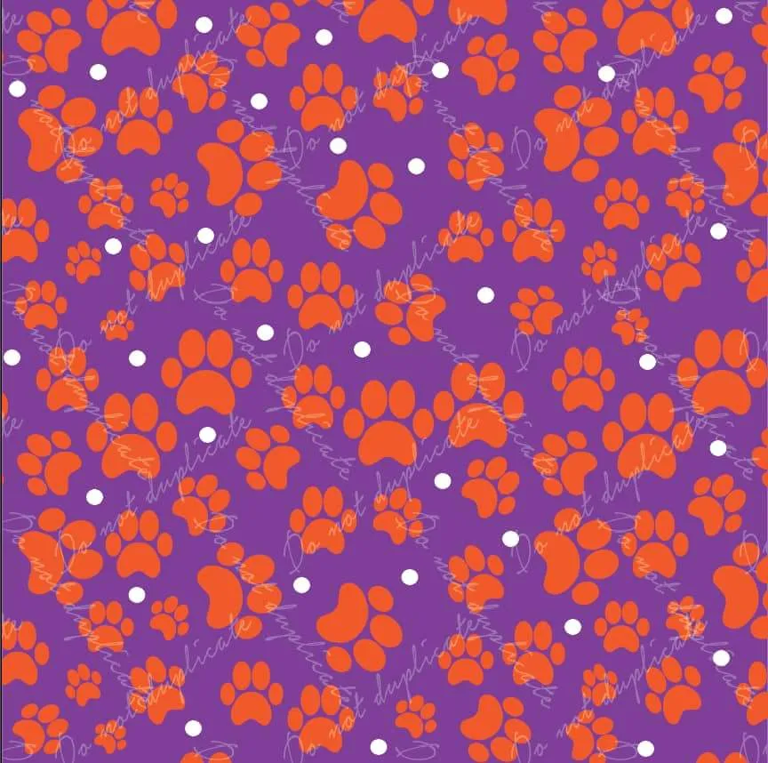Clemson Orange Paw Printed Vinyl