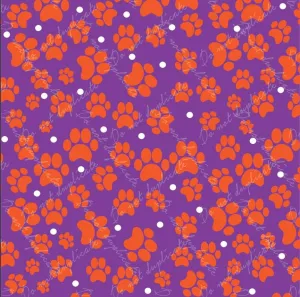 Clemson Orange Paw Printed Vinyl