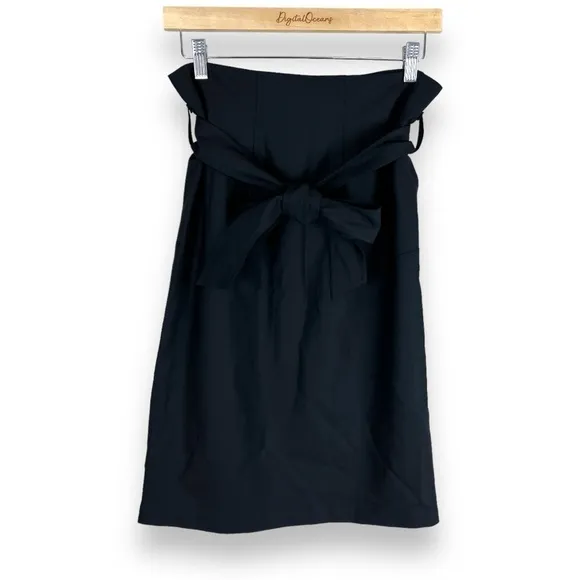 Club Monaco Arianna Skirt, Black 8 - Wool Blend, Belted, Midi, Lined