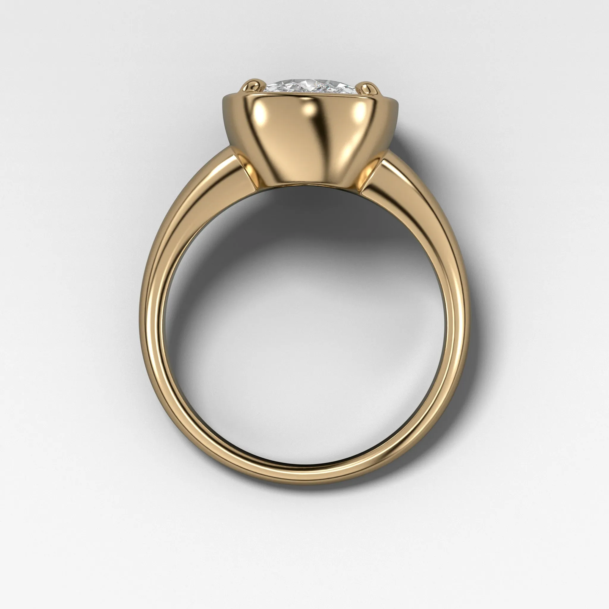Club Ring Solitaire  Engagement Ring With an Elongated Cushion Cut Diamond