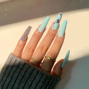 Coffin gel mint full diamond