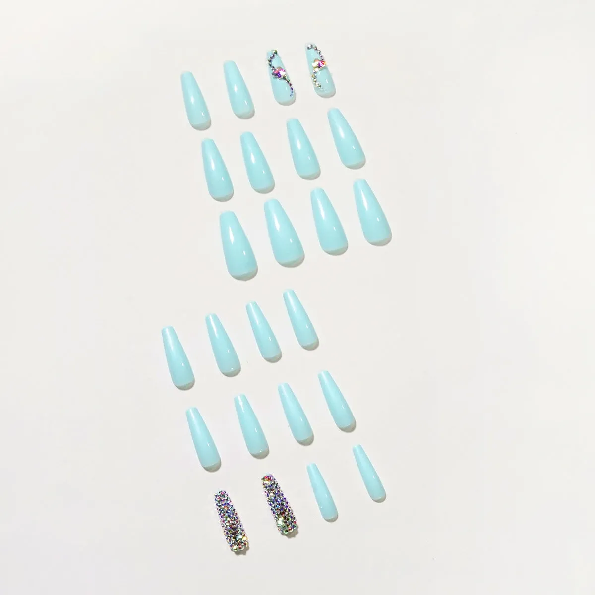 Coffin gel mint full diamond
