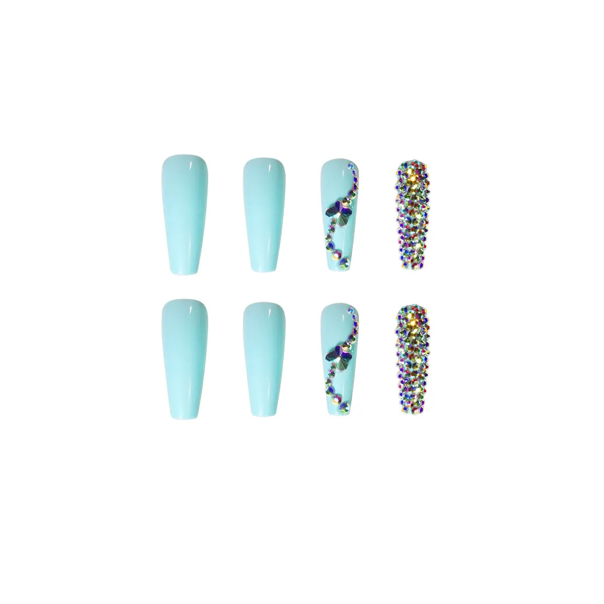 Coffin gel mint full diamond