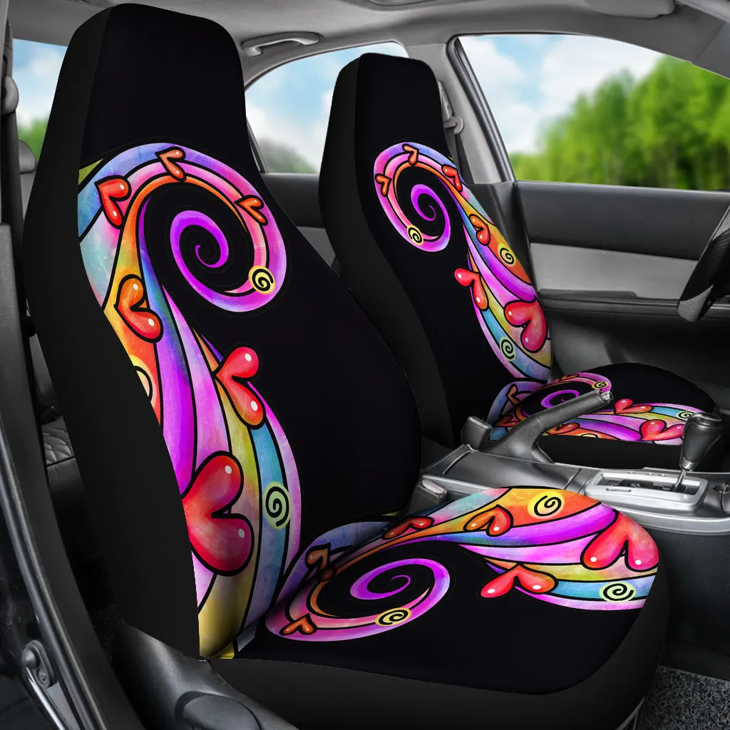 Colorful Abstract Swirls Car Seat Covers Set