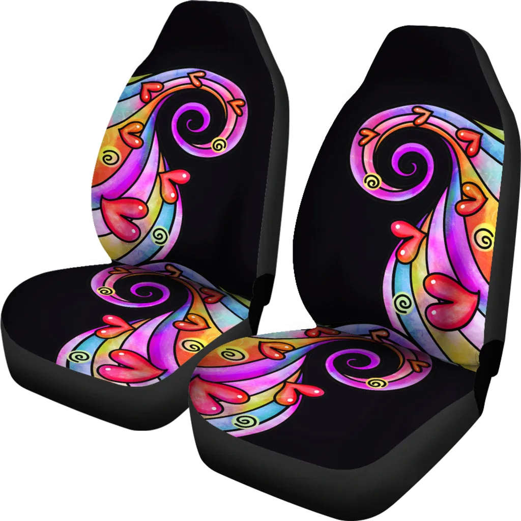 Colorful Abstract Swirls Car Seat Covers Set