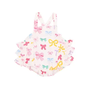 Colorful Bows Ruffled Sunsuit
