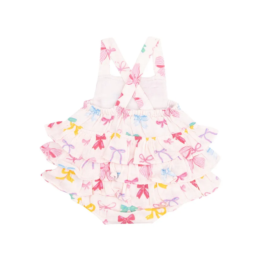 Colorful Bows Ruffled Sunsuit