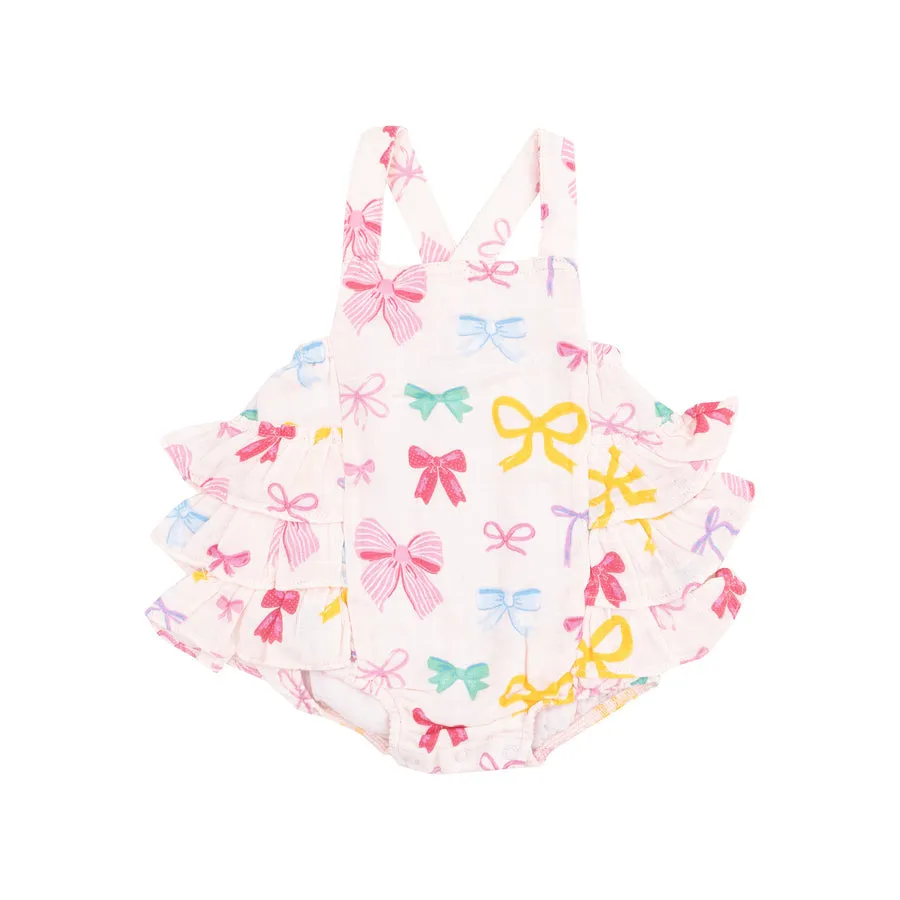 Colorful Bows Ruffled Sunsuit