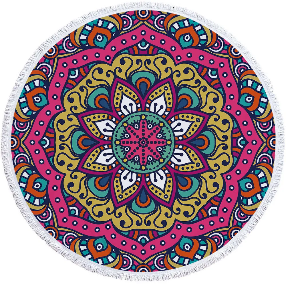Colorful Datura Beach Towel