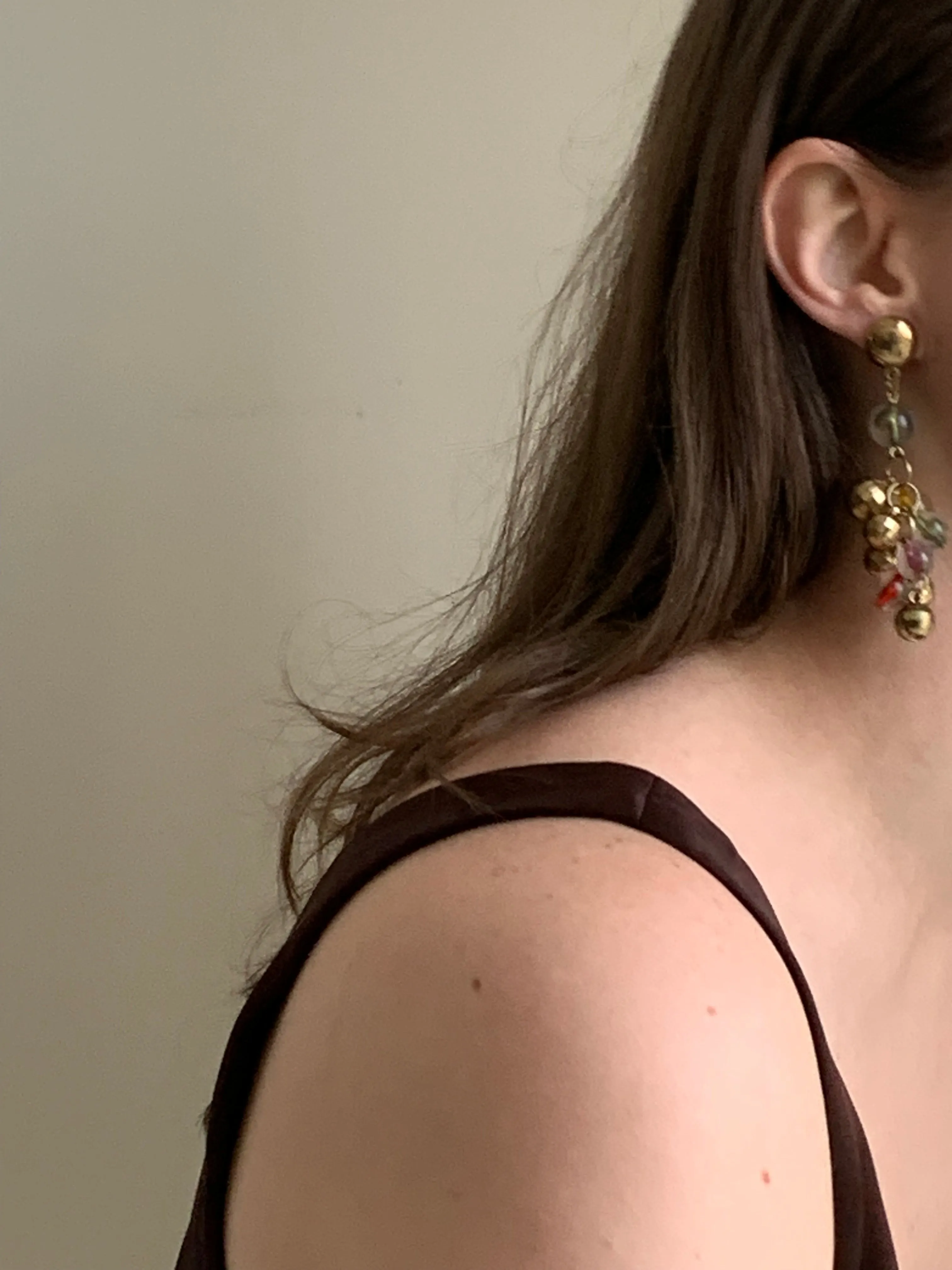 Colorful disco marble earrings