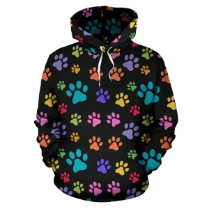 Colorful Dog Paws Hoodie
