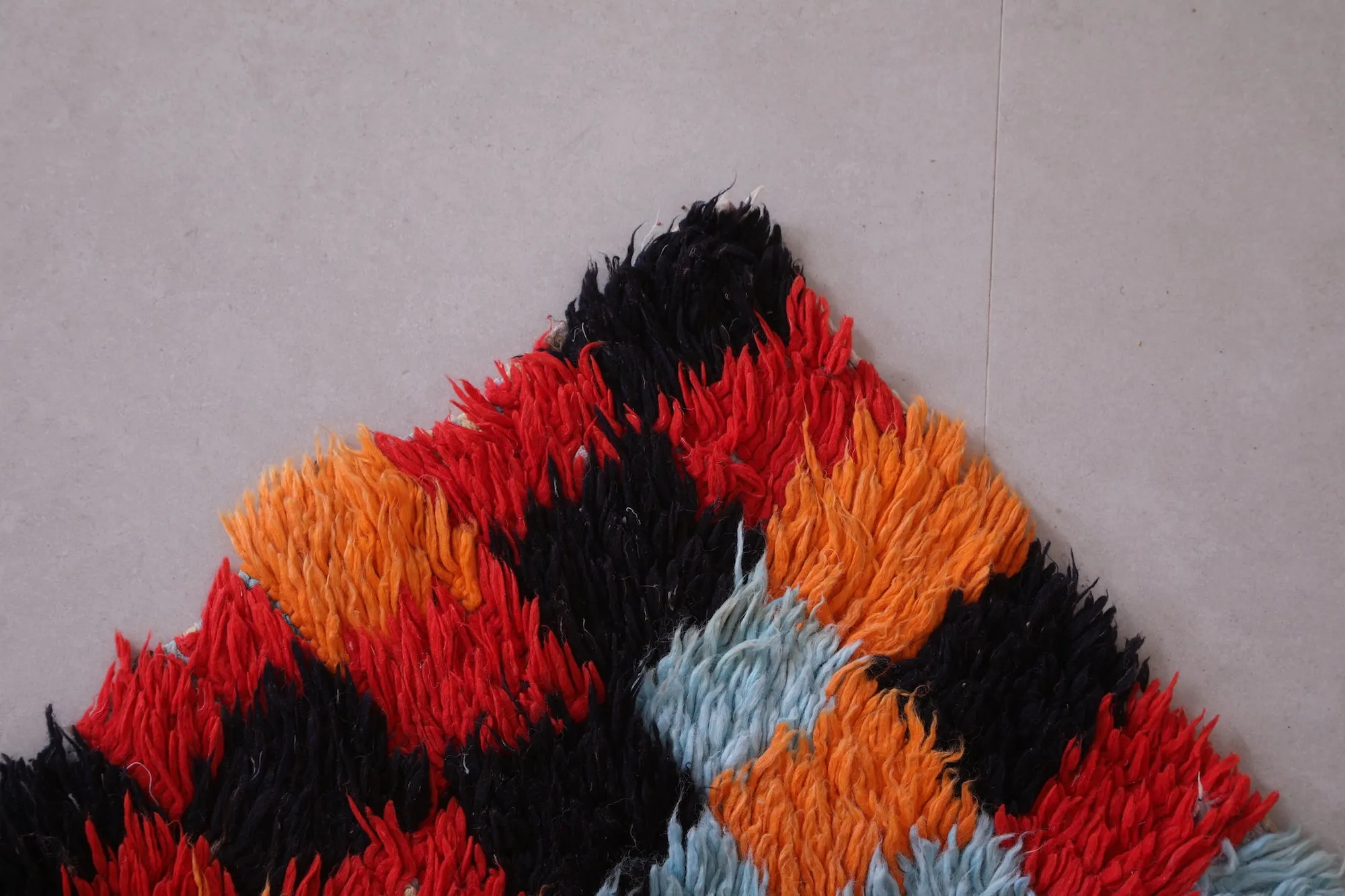 Colorful handmade runner rug 3.4 X 9.3 Feet