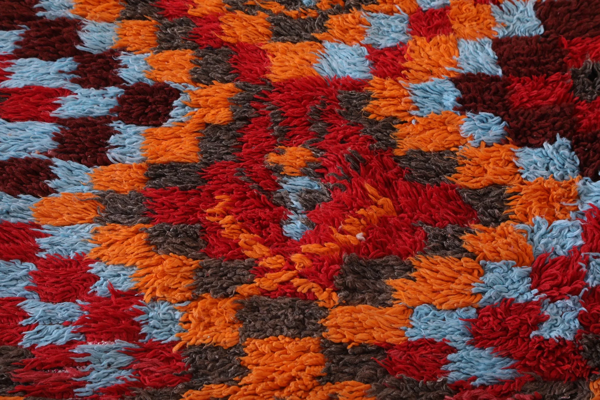 Colorful handmade runner rug 3.4 X 9.3 Feet