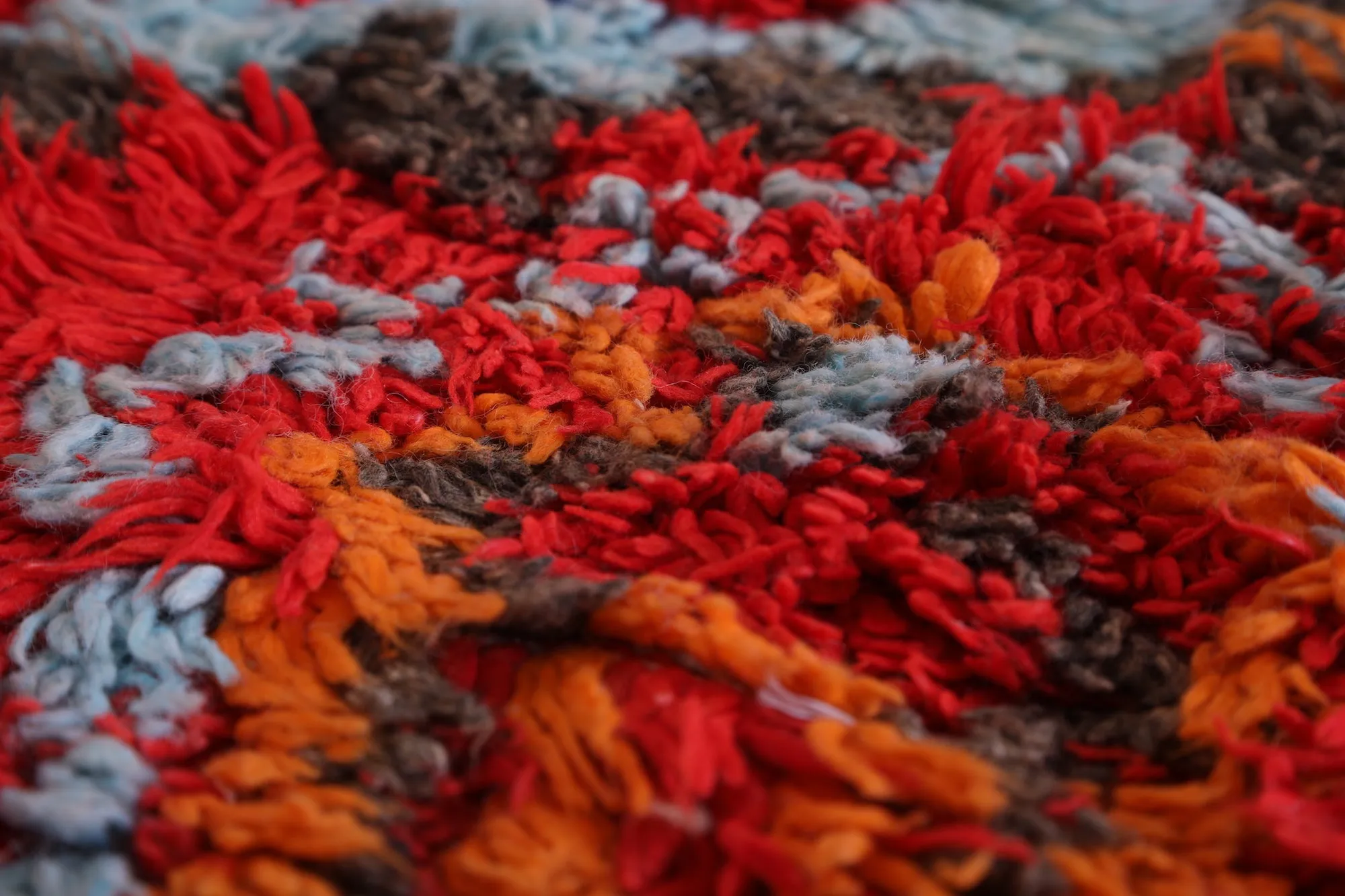 Colorful handmade runner rug 3.4 X 9.3 Feet