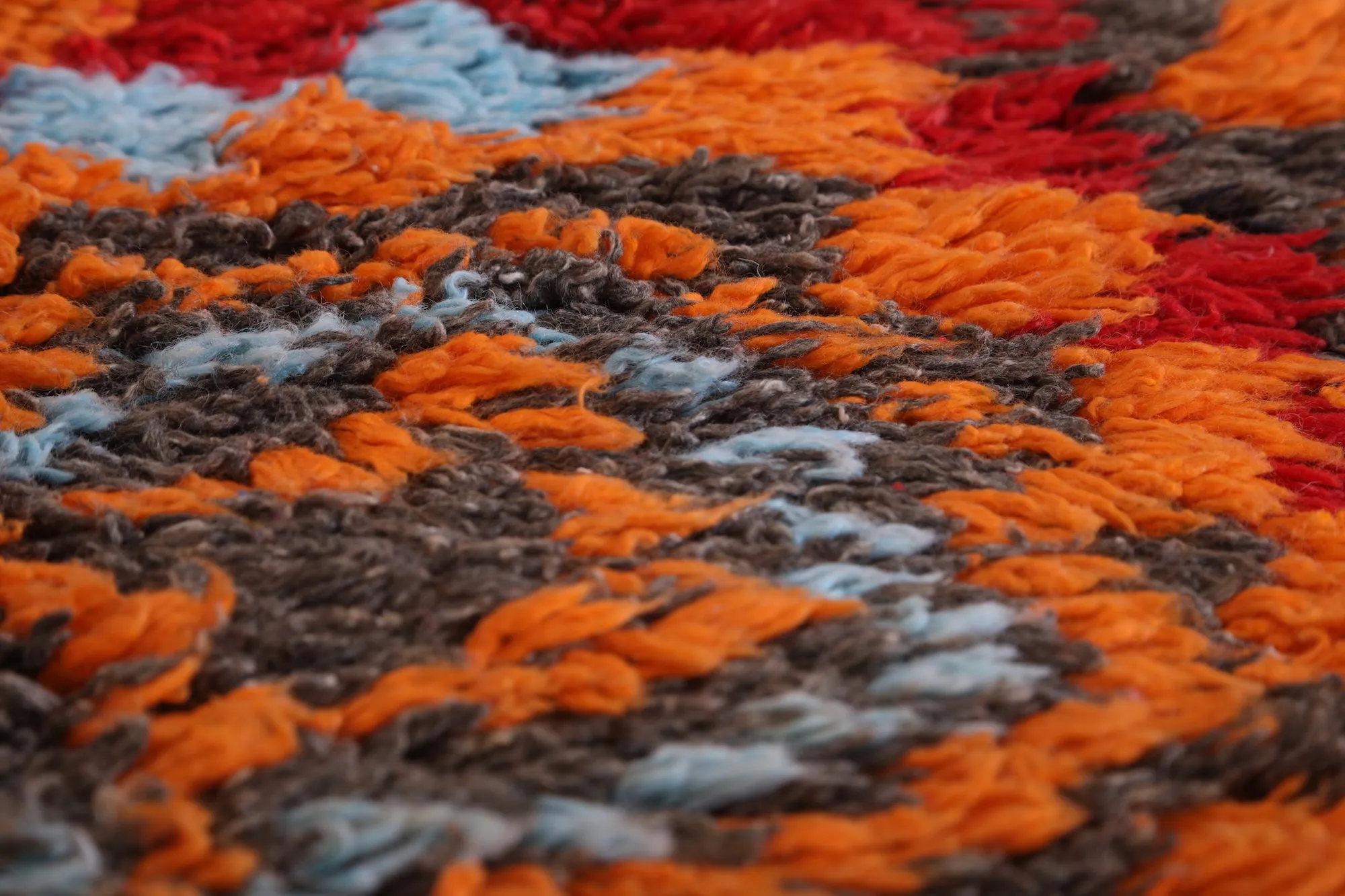 Colorful handmade runner rug 3.4 X 9.3 Feet