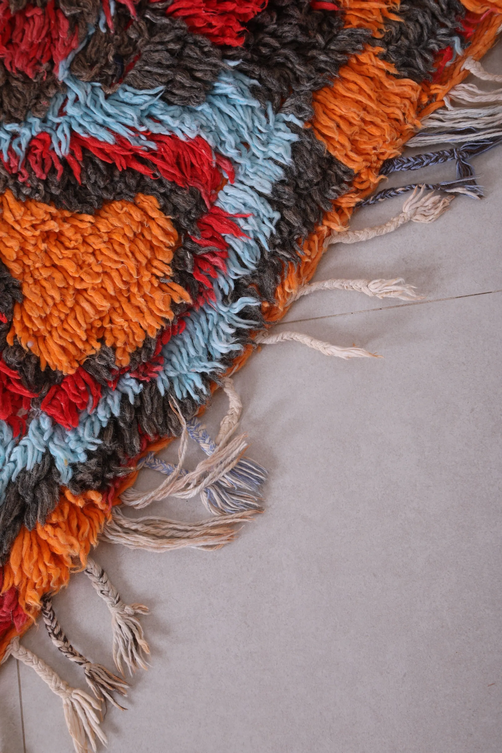 Colorful handmade runner rug 3.4 X 9.3 Feet