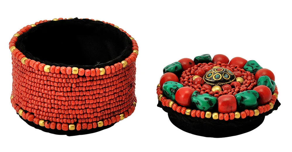 Colorful Handmade Small Beaded Box