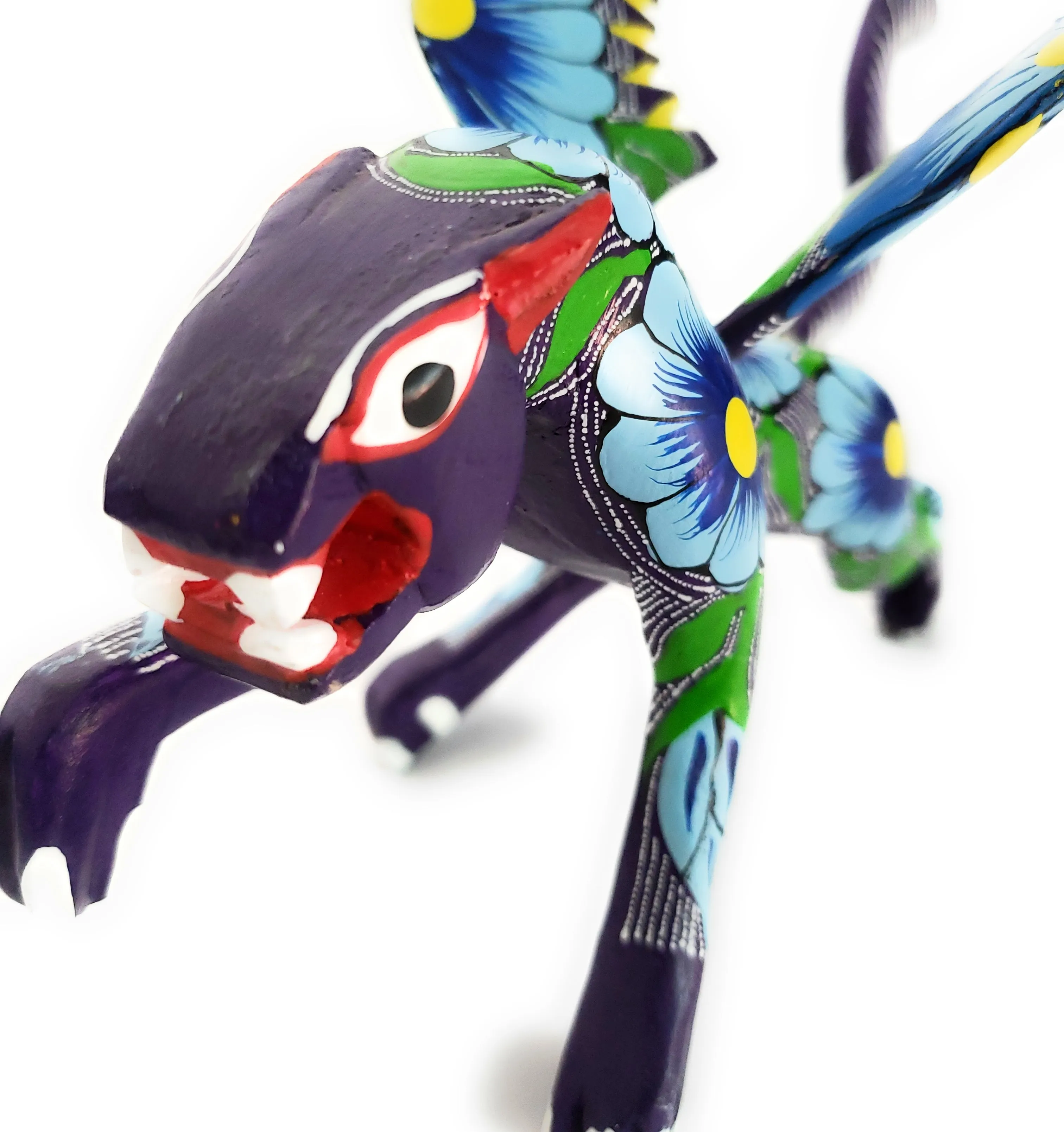 Colorful Jaguar Alebrije Wood Carving
