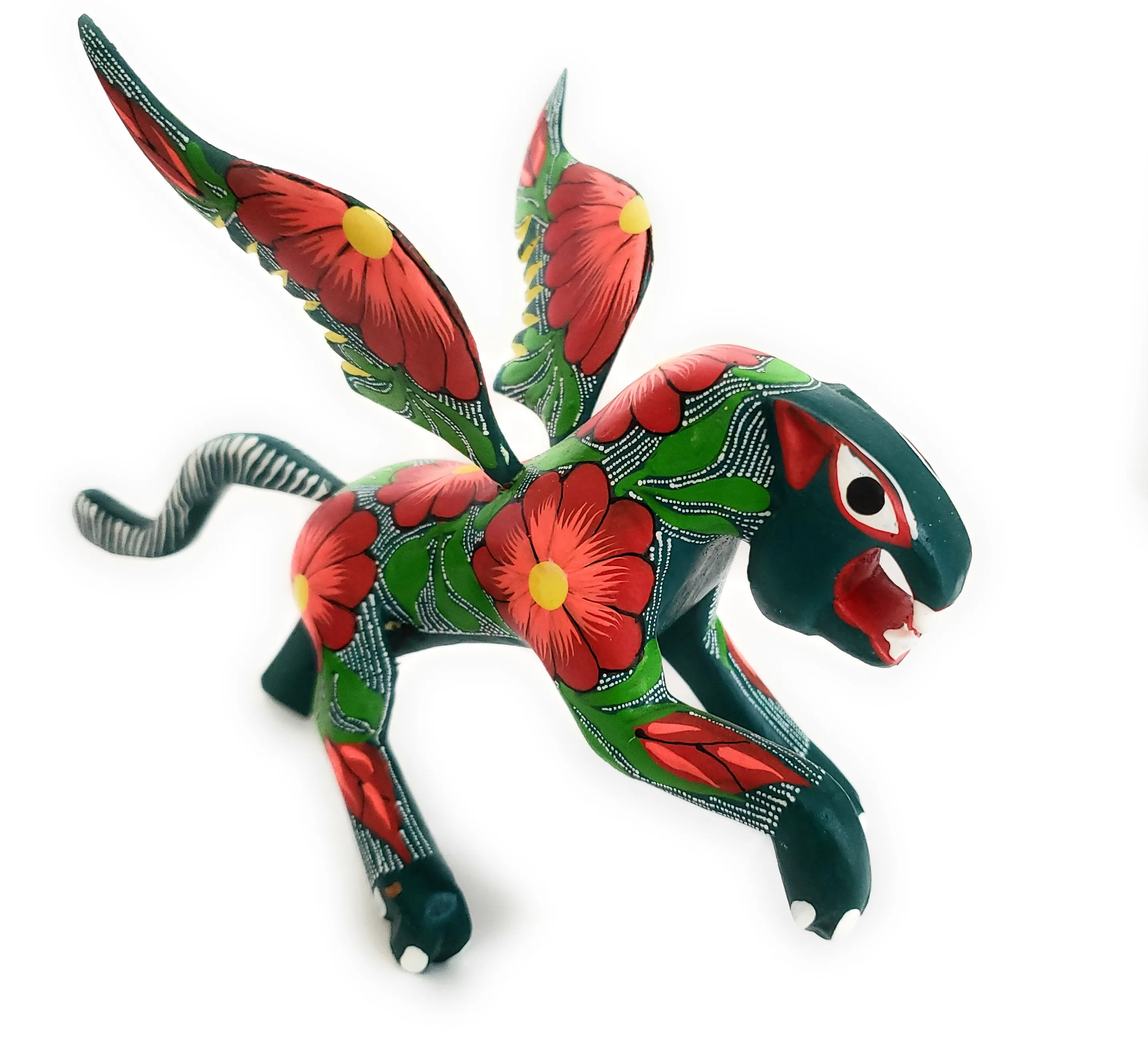 Colorful Jaguar Alebrije Wood Carving