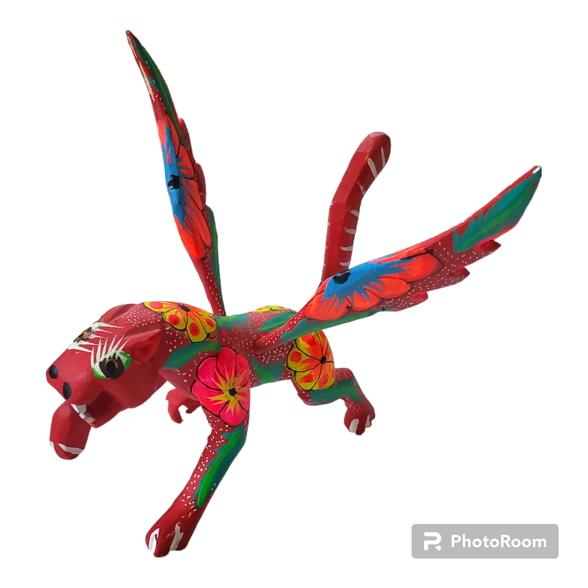 Colorful Jaguar Alebrije Wood Carving