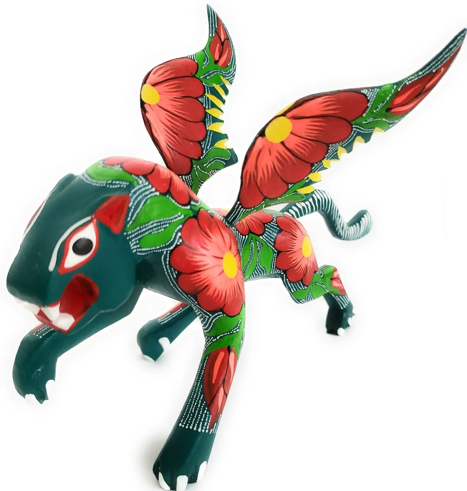 Colorful Jaguar Alebrije Wood Carving