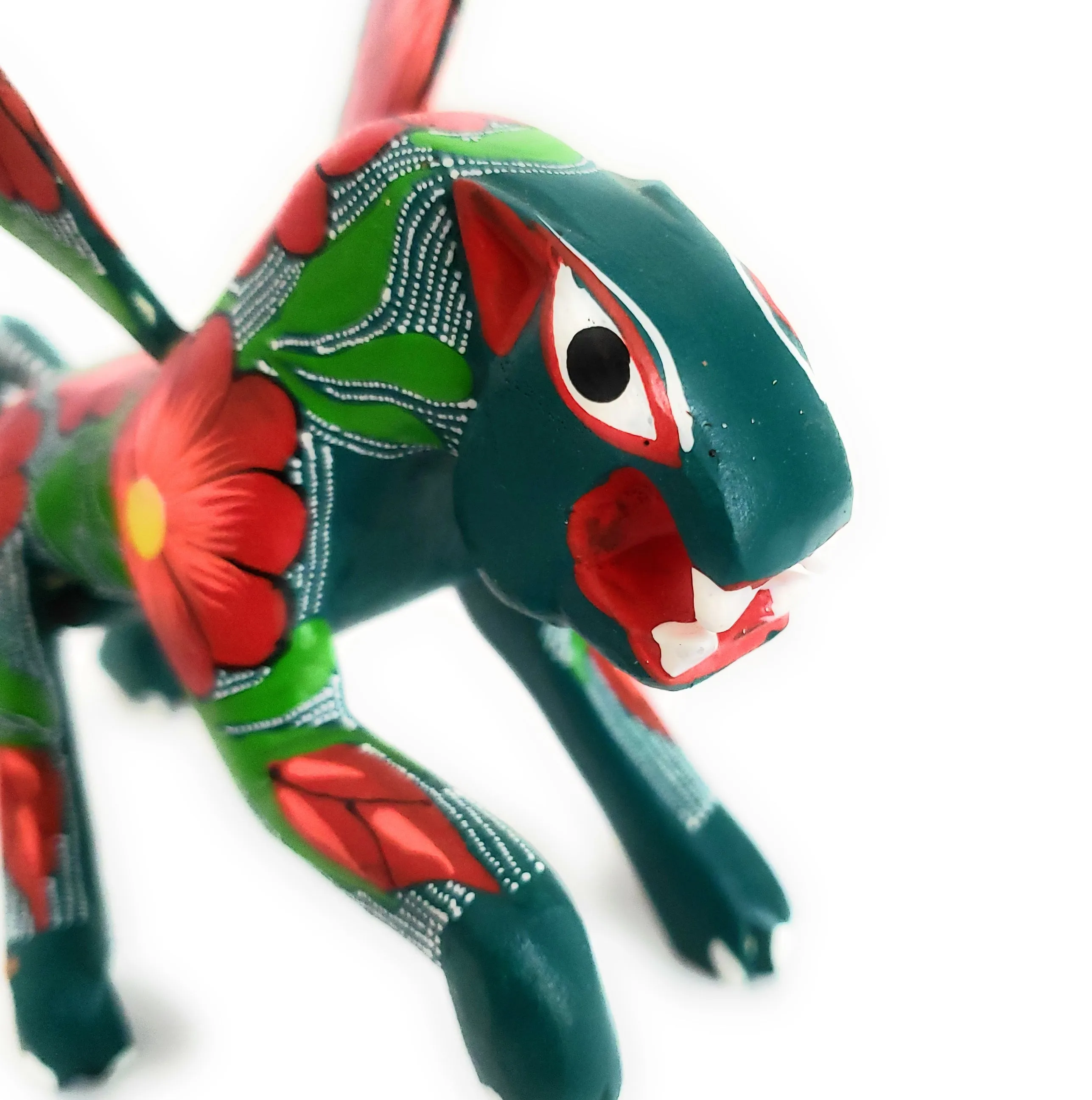 Colorful Jaguar Alebrije Wood Carving