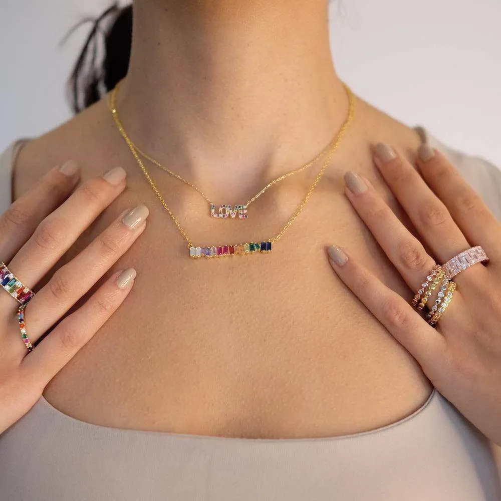 Colorful LOVE Pendant Necklace