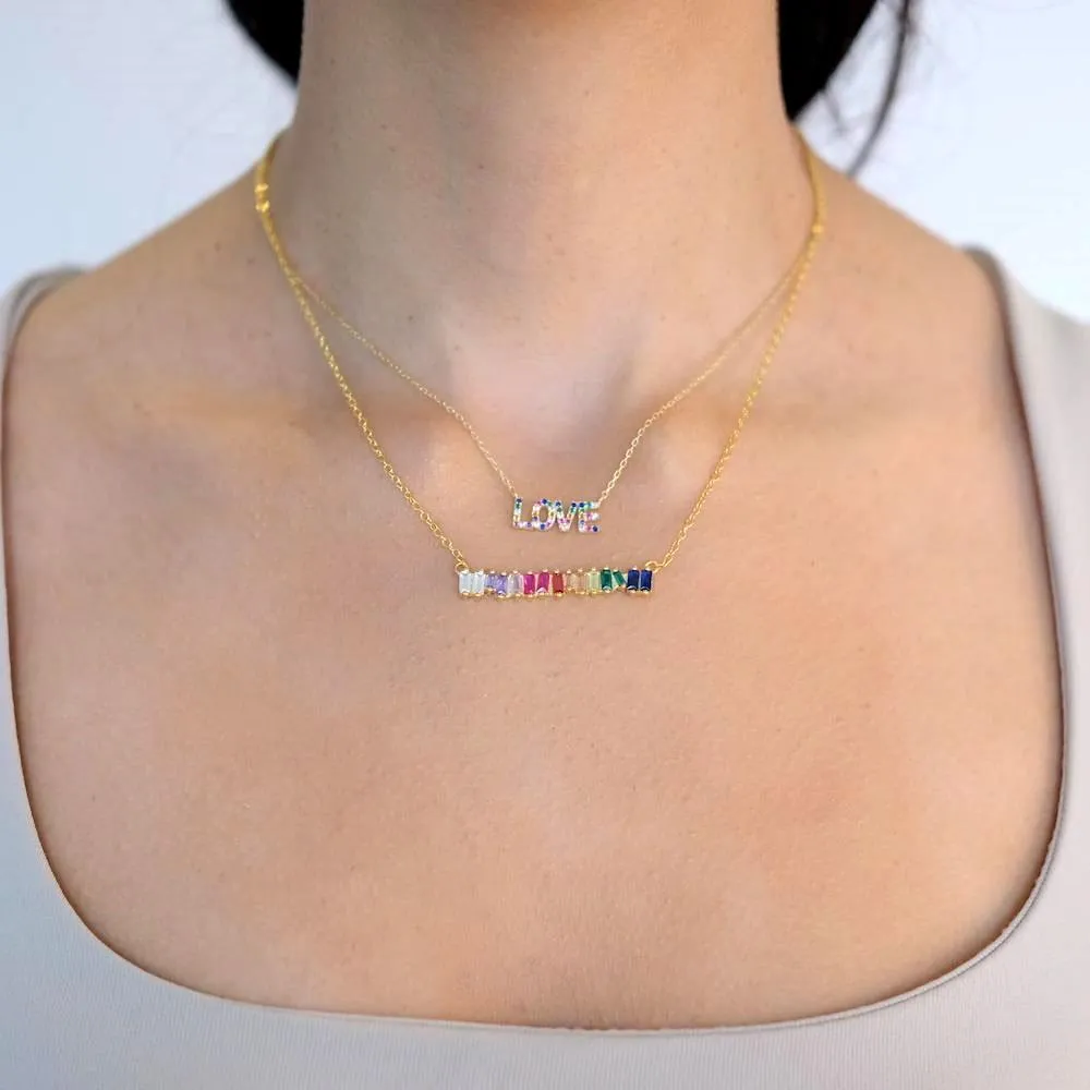 Colorful LOVE Pendant Necklace