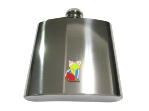 Colorful Origami Fox 6oz Flask