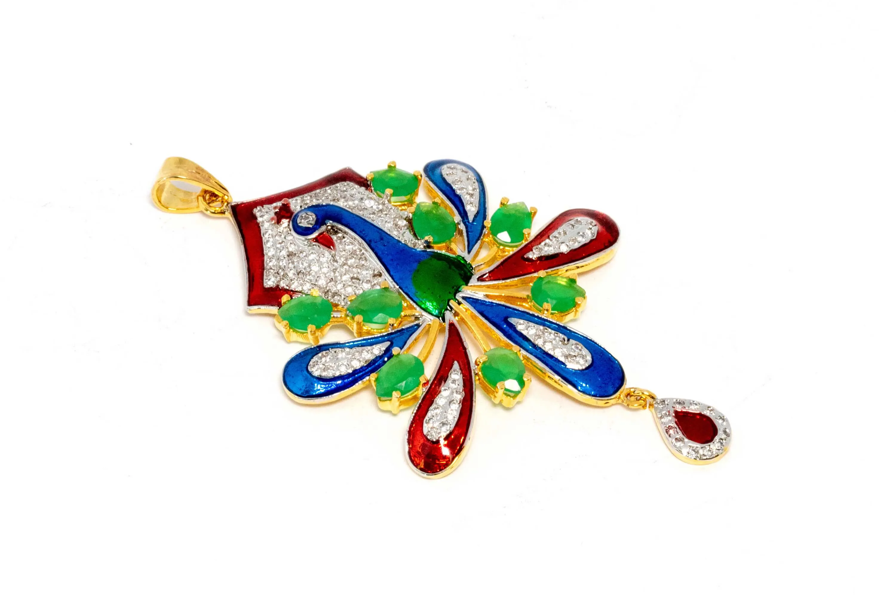 Colorful Peacock Necklace Pendant