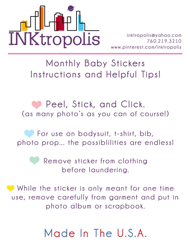 Colorful Plaid Baby Month Stickers