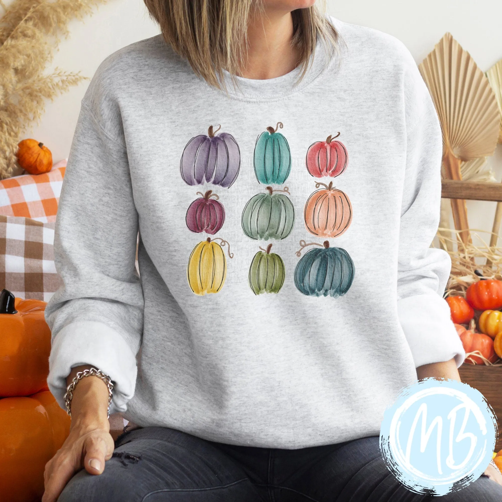 Colorful Pumpkins Adult Sweatshirt