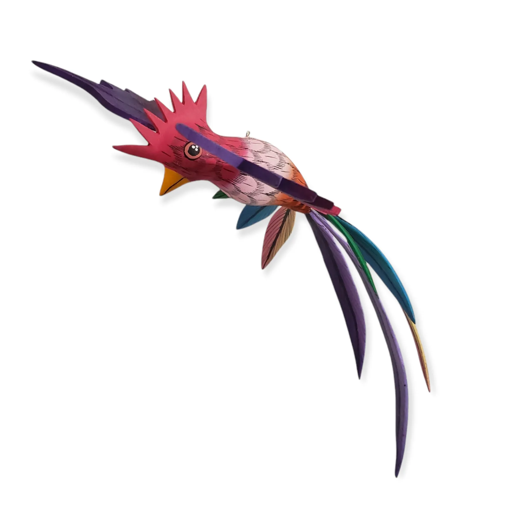 Colorful Quetzal Alebrije  Wood Carving Oaxacan Folk Art