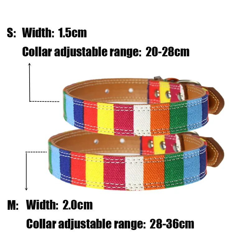 Colorful Rainbow Dog collar
