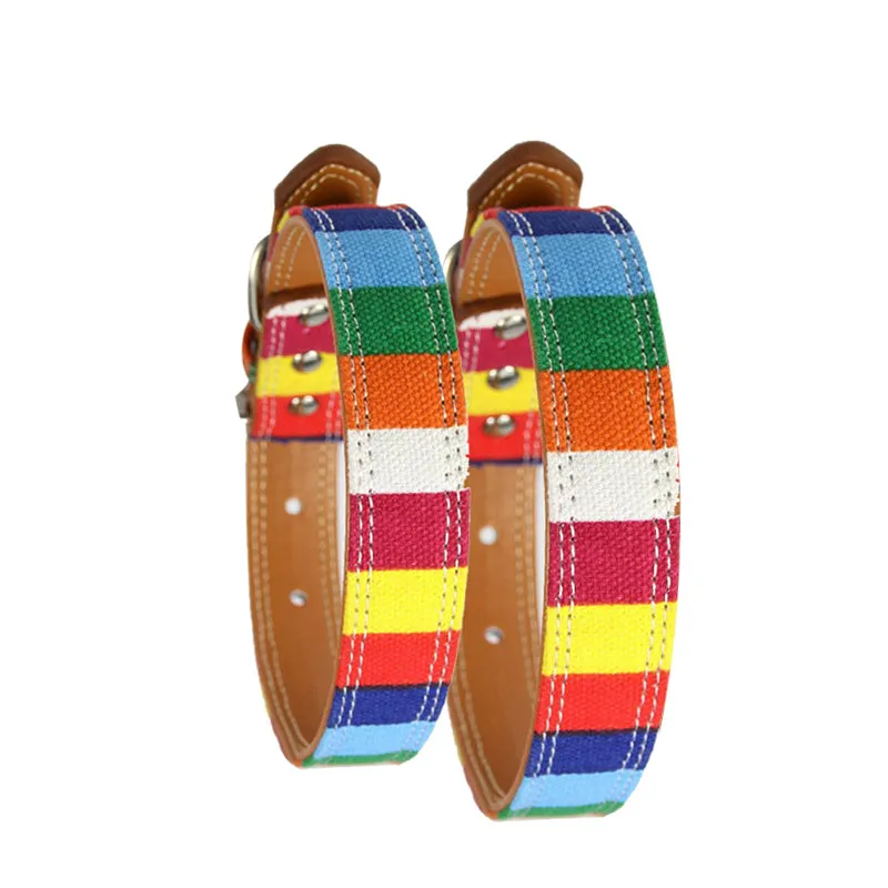 Colorful Rainbow Dog collar