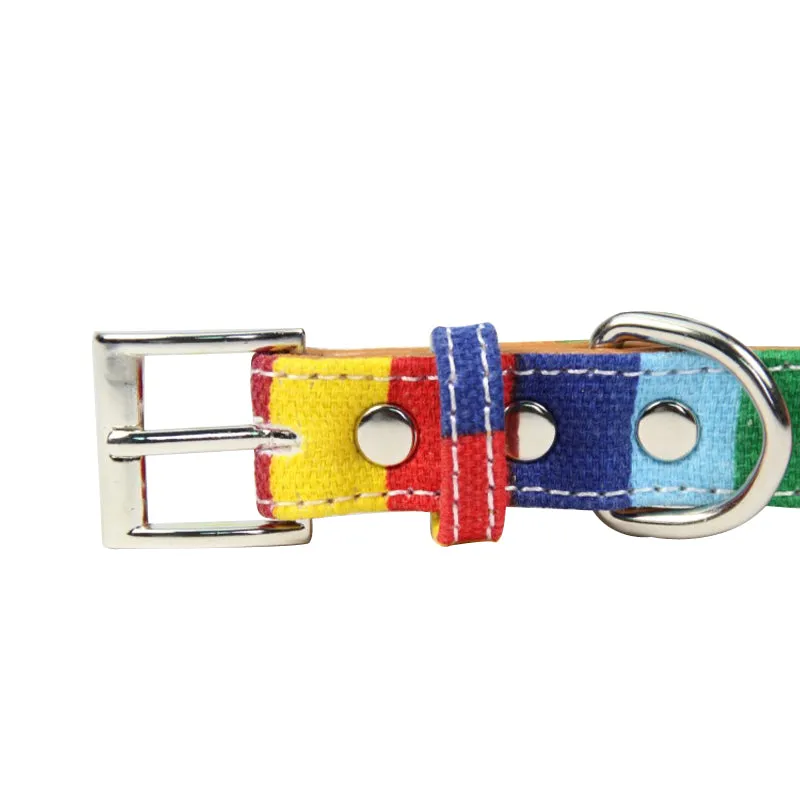 Colorful Rainbow Dog collar