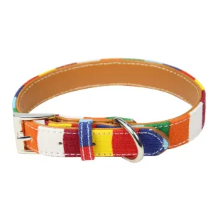 Colorful Rainbow Dog collar