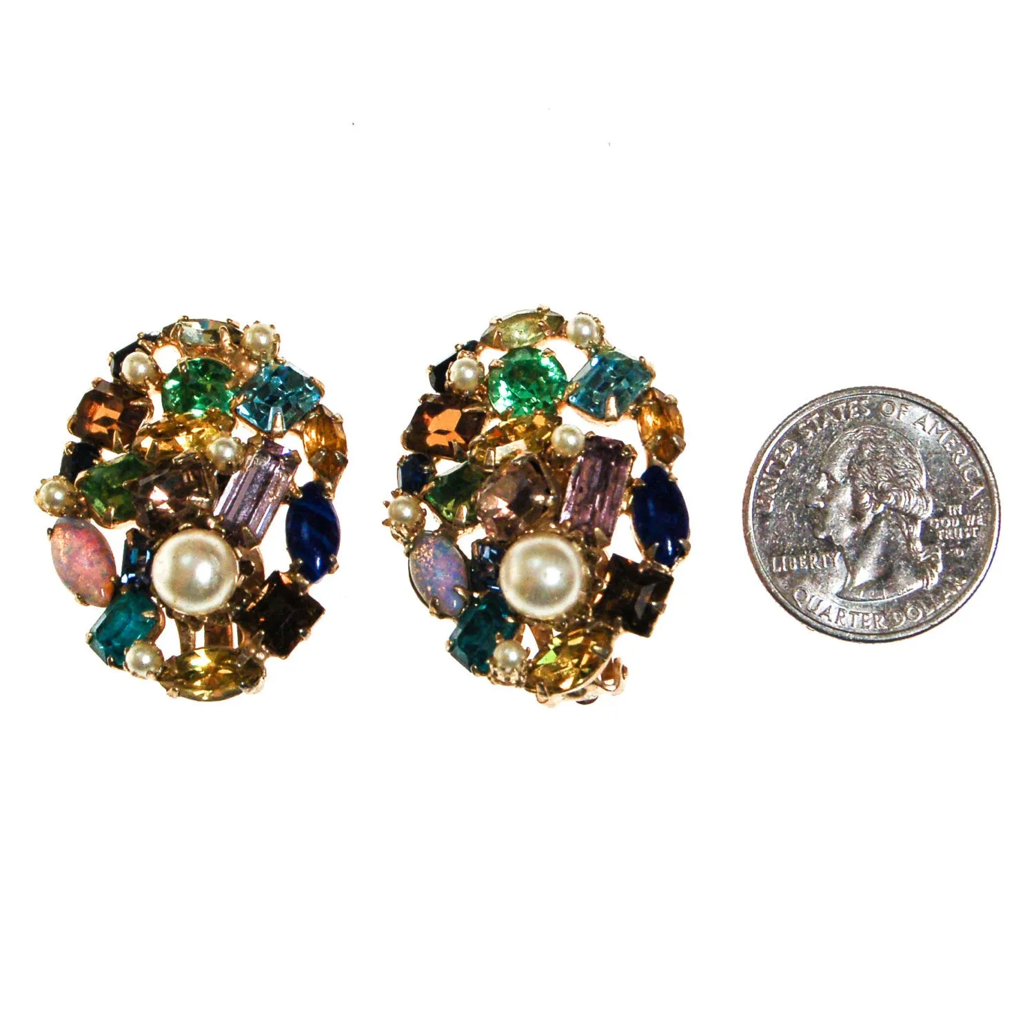 Colorful Rainbow Rhinestones Earrings