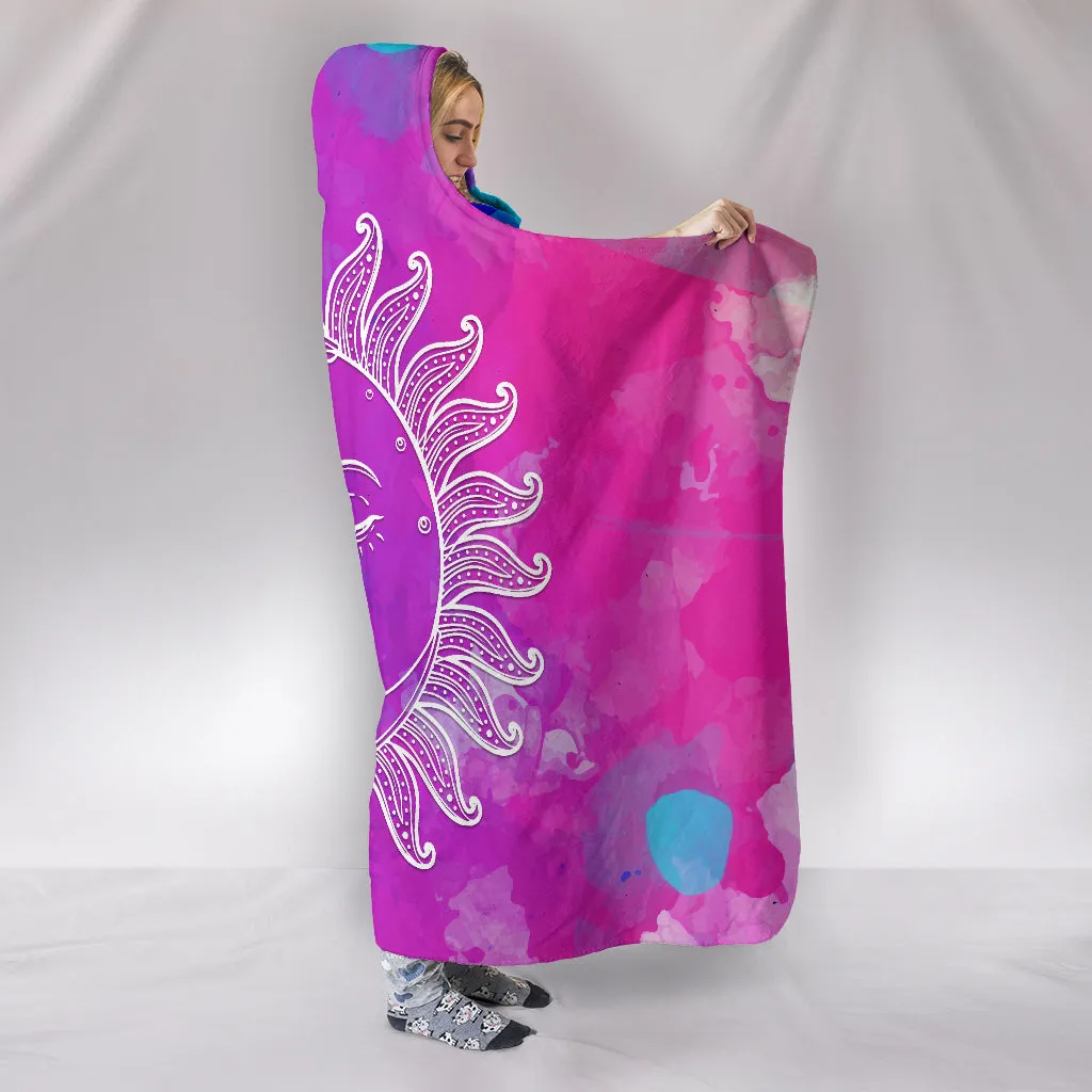 Colorful Sun Moon Hoodie Blanket