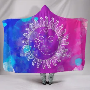 Colorful Sun Moon Hoodie Blanket