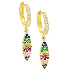 Colorful Teardrop Huggie Earring