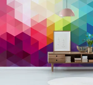Colorful Triangular Pattern Wallpaper Mural