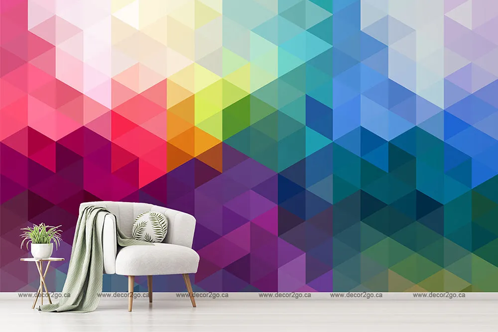 Colorful Triangular Pattern Wallpaper Mural