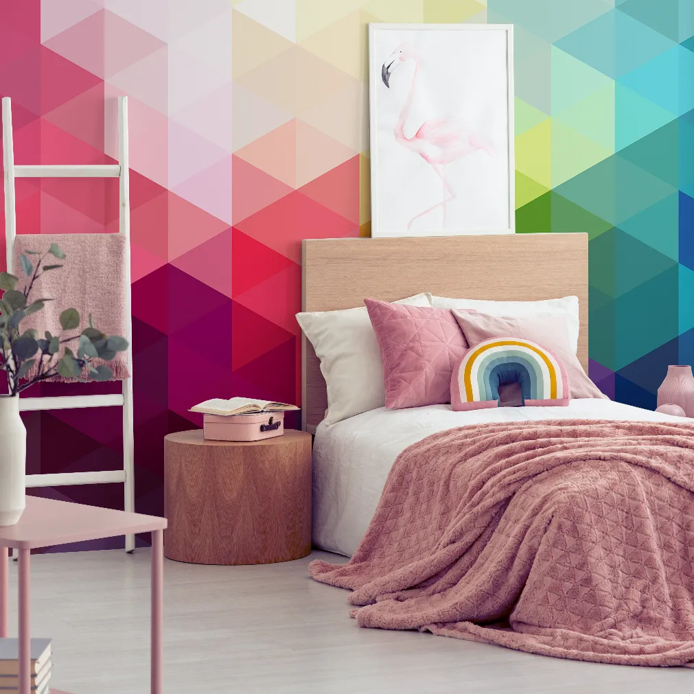 Colorful Triangular Pattern Wallpaper Mural