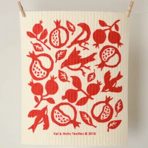 Compostable Sponge Cloth: Pomegranate